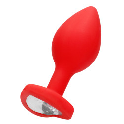 Ouch! Plug Bijou Anal Silicone Heart Rouge 6 x 2.8 cm